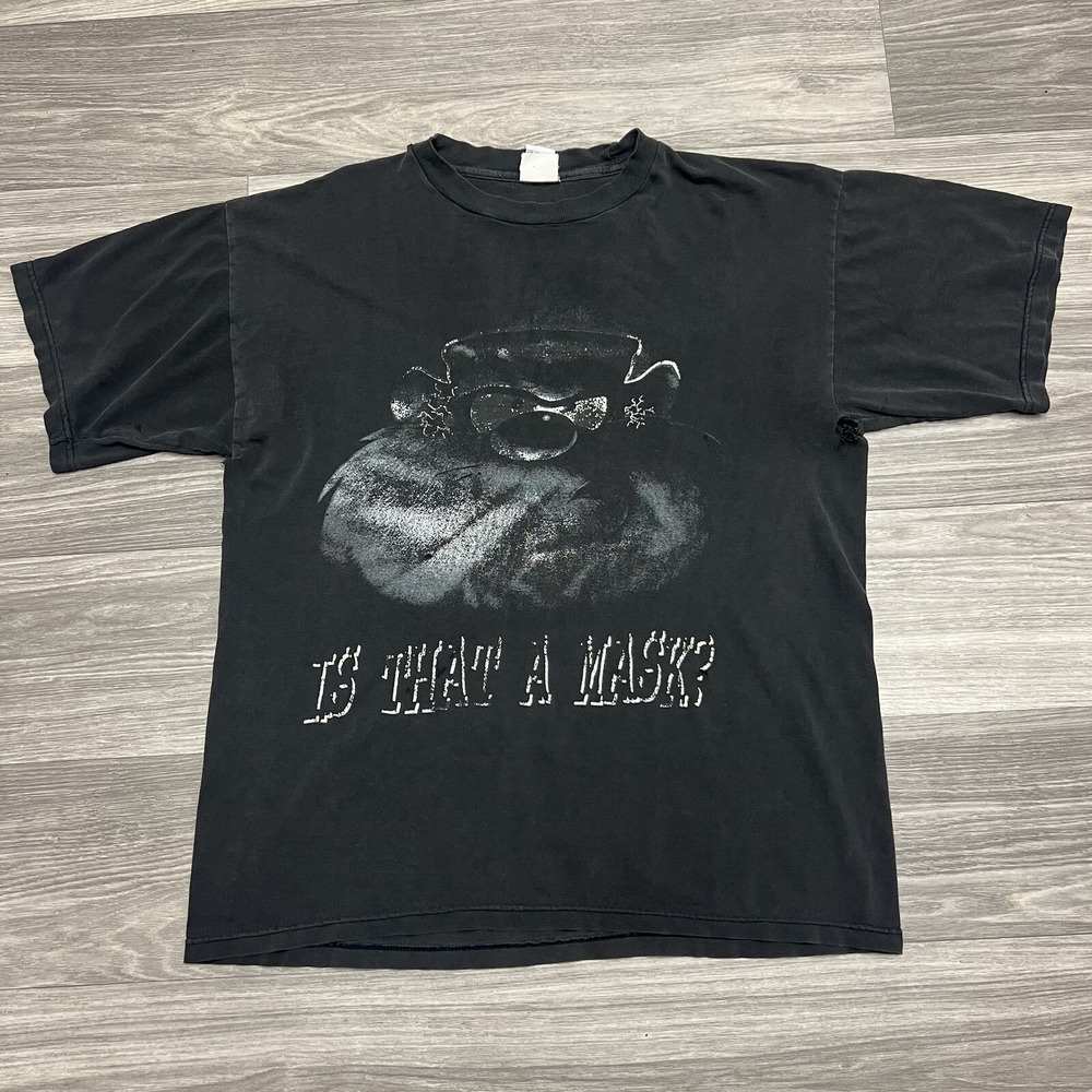 Vintage 90s Looney Tunes Taz Shirt Mens L Black Faded Distressed Cartoon‎ Thrash